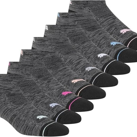 PUMA womens 8 Pack Low Cut Socks 8 Pack - Picture 1 of 4